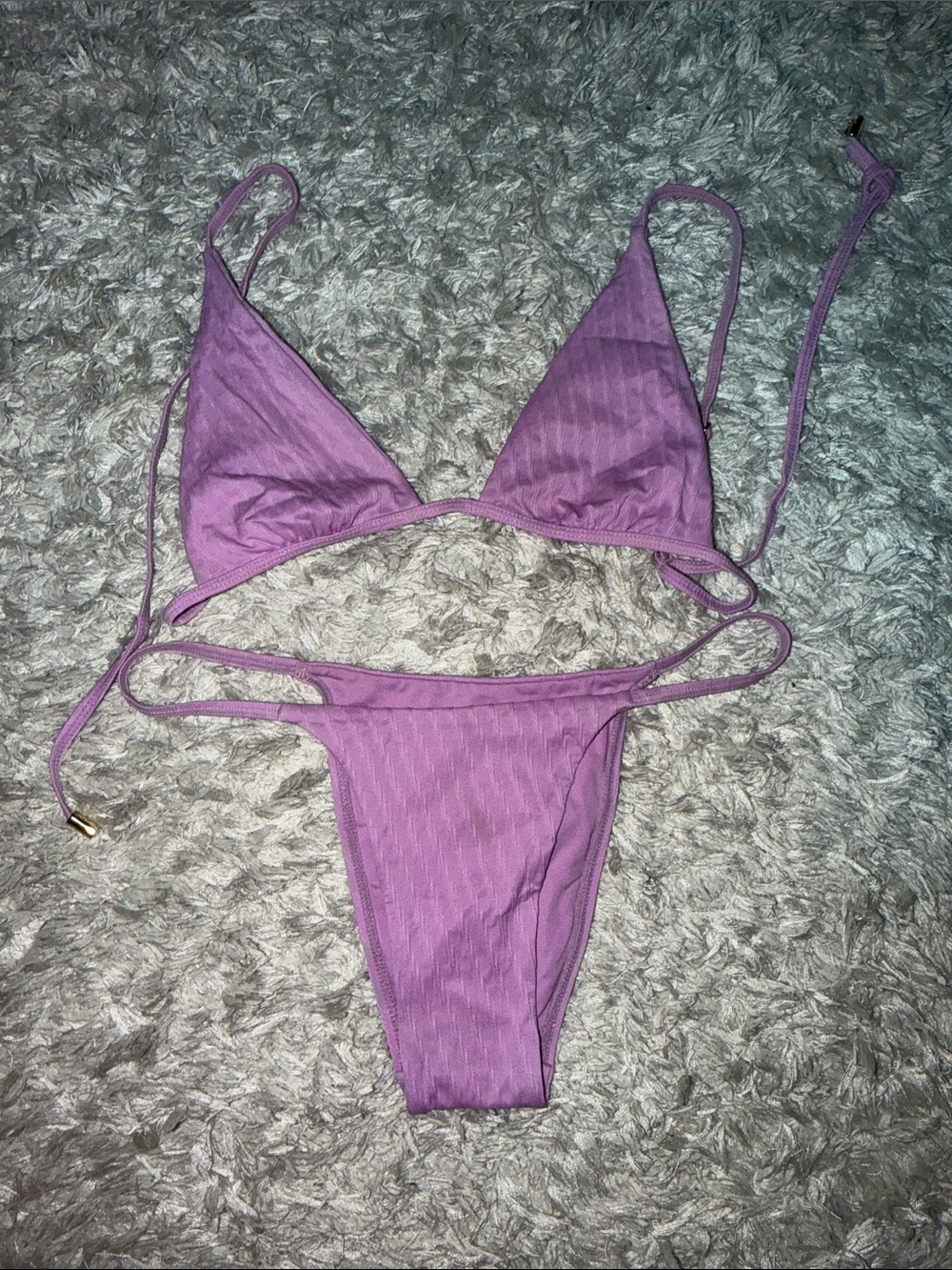 Monday Swimwear pink/purple/lilac Ribbed Bikini